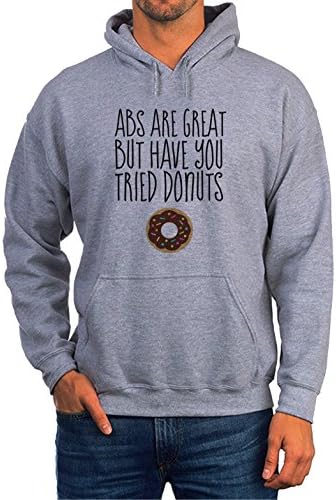 BlackMeow Abs Are Great But Have You Tried Donuts Grey Unisex Hoodie - Medium