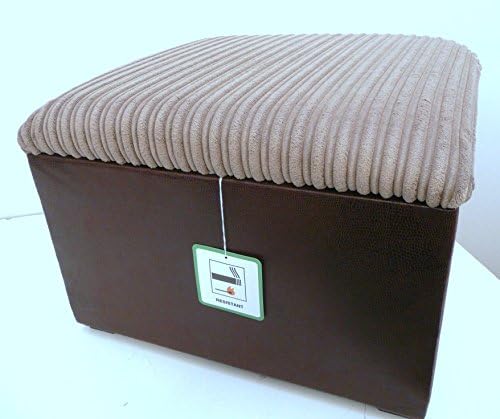 Elegance Furnishings Large Storage box/pouffee with a lift up lid in a Quality Brown-Snake and Mink cord fabric.Ideal for any room in the house