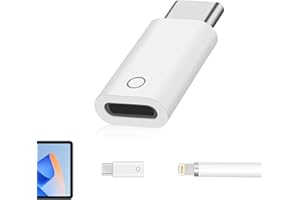 DEWFIGS ㅤ Adaptateur de Charge USB-C Compatible avec Apple Pencil 1ère Génération, Connecteur Mâle à Femelle pour iPad 10ème Génération, Charge Rapide et Facile, Compact et Léger, Couleur Blanche