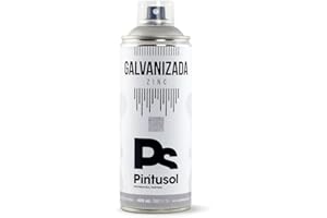 PINTUSOL Pintura Galvanizada Zinc en Spray, Antióxido Anticorrosión, Alta Opacidad y Adherencia a Metal, Pintura Profesional Galvanizado en Frío Espray, 400ml
