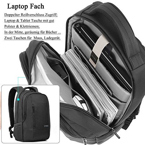 17 3 Zoll Laptop Rucksack mit Blase Polster  DTBG Nylon wasserdicht Business Reiserucks  ke Daypack College Studenten Rucks  ke Schultasche f  r 17 - 