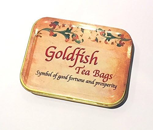 Personalised Gift Box 4 Goldfish Tea Bags, Earl Grey & Rose Petals, Good Luck Gift, Tea Party, Novelty Gift, Creative Tea Bags,Personalised Present with Your Message