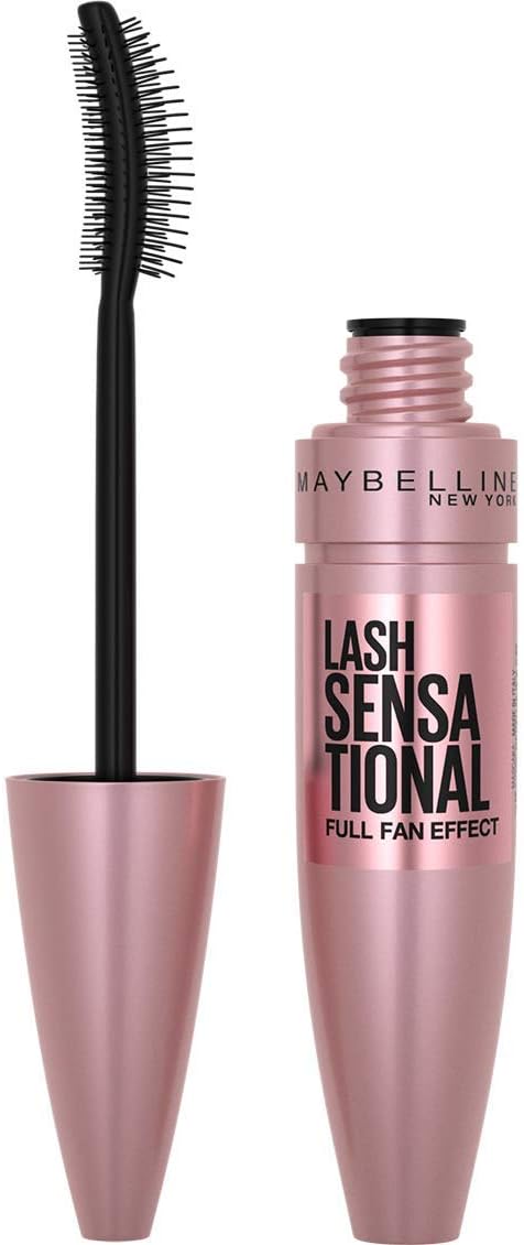 Maybelline Mascara, Lash Sensational Volumizing & Thickening, Eyelash Lengthening, Flake Free Formula, Layer Reveal Brush, Defining Mascara, Maybelline New York, Shade: Very Black