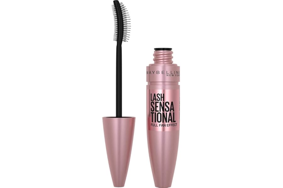 Maybelline Mascara, Lash Sensational Volumizing & Thickening, Eyelash Lengthening, Flake Free Formula, Layer Reveal Brush, Defining Mascara, Maybelline New York, Shade: Very Black