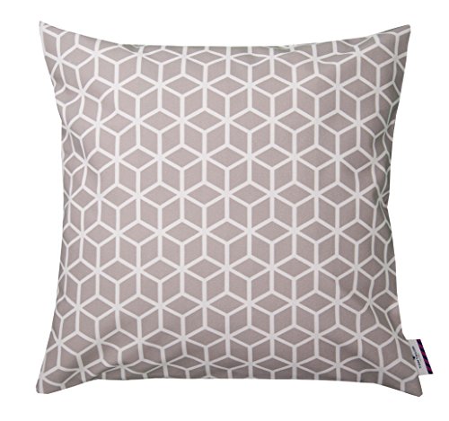 Tom Tailor 564179 Kissenhülle T-Jumbled Cubes, 40 x 40 cm, Baumwolle, beige