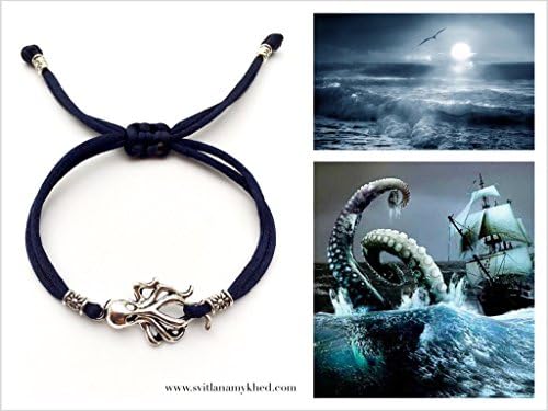 Bracelet "The octopus". satin cord. Tibetan pearls. Sliding closure.