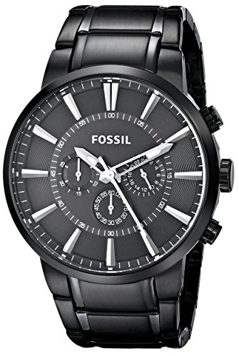 Fossil Herren-Armbanduhr Decker Analog Quarz One Size, schwarz, schwarz Fossil Herren-Armbanduhr Decker Analog Quarz One Size, schwarz, schwarz