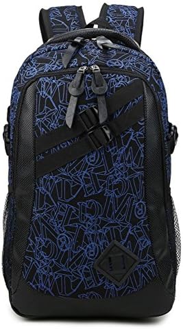 Youth Men and women versatile double shoulder bag Tide cool canvas backpack Fashion backpack Wild casual backpack Camouflage graffiti backpack School bags Computer bag-E