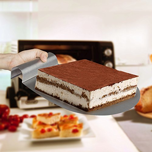 YaFex Tortenheber Kuchenheber Set und Konditormesser Streichmesser Pizzaheber Edelstahl mit Griff, Tortenheber von 31.5 x 26cm, Streichmesser 31.5x 2.4cm - 7