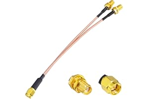 YILIANDUO SMA Macho a Y Tipo 2X SMA Conector Hembra Splitter Combiner Cable Pigtail RF Extensión RG316 15cm Cable