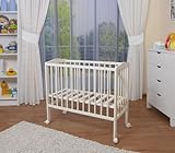 WALDIN Baby Beistellbett mit Matratze, natur oder weiß lackiert - 3