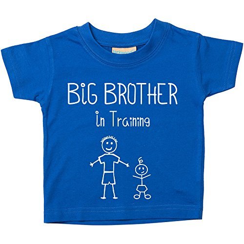Big Brother In Training Blue Tshirt Baby Toddler Kids Available in Sizes from 0-6 Months to 14-15 Years New Baby Brother Gift