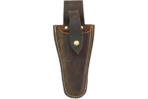 Alriedy 1 PCS Secateurs Holster Durable Leather Tool Belt Pouch, Gardening Tool Belt Sheath Holder with Snap Closure for Pruners Shears Scissors, Outdoor Work Gifts for Gardeners Farmers Men