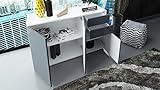 Kommode Sideboard Ben V3, Korpus in Weiß matt / Fronten in Avola-Anthrazit - 