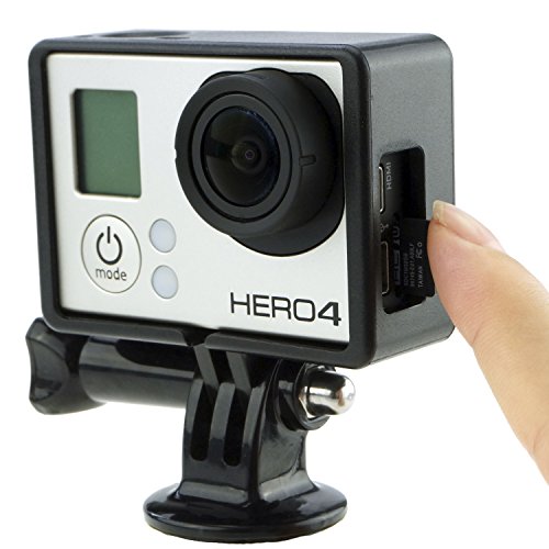 CamKix Halterung für GoPro Hero 4 Rahmen , 3+ und 3 / USB , HDMI und SD- Slots voll zugänglich – Licht und kompaktes Gehäuse für Ihre Kamera – Inklusive 1 Large Thumbscrew / 1 Stativgewinde / 1 Rubber Lens Cap / 1 UV- Filter Objektiv-Schutz - 4