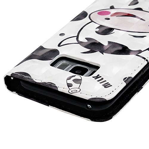 Badalink Case für Samsung Galaxy S8+ (S8 Plus) PU Leder (TPU innere Schicht) Tasche Flipcase Gemalt Schutzhülle mit Kreditkarteninhaber Kippständer Magnet-Schloss Handyhülle Färse - 7