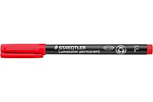Staedtler Lumocolor 318-2 - Rotuladores de Punta Fina de Color Rojo, Caja con 10 Unidades.