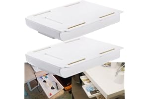Huaxiangoh Schubladen Organizer Schublade unter Schreibtisch, Selbstklebend Organizer Box zur Aufbewahrung klein Aufbewahrungsbox kleben versteckt unter Tisch Stiftebox Ablage für Büro Schule Stifte