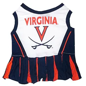 Pets First NCAA Virginia Cavaliers Dog Cheerleader Outfit, Medium