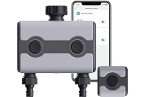 Aqualin WiFi Water Timer 2 Zones Smart Watering Timers for Irrigation with WiFi Hub Sprinkler Hose Timer Compatible with Alexa and Google Wireless Remote APP Control Irrigation System