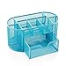 Produktbild Pinmaoo Bathroom Desktop Storage Box, Grids Desktop Storage Bin Container Shelf Basket Organizer for Home Office Kitchen Bathroom Livingroom (Blue)
