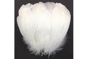 Morices Natural Feather for Crafts, 100 Pcs DIY Goose Feathers for Art Supplies Jewelry Making Wedding Dress Accessories Decorative Dream Catchers