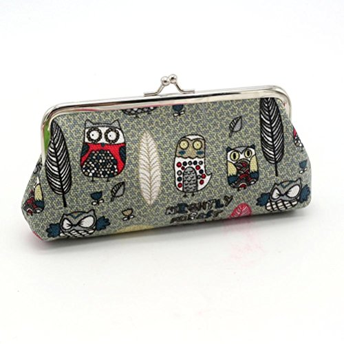 LHWY Las Mujeres De SeñOra Retro Vintage Owl PequeñA Carpeta Hasp Bo