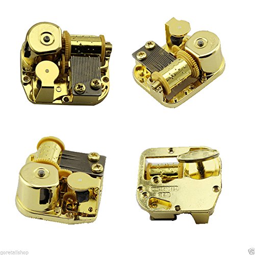 Laxury 18 Note Windup mecanismo de chapado en oro diseño DIY caja de música movimiento, diferentes dulce melodía disponibles