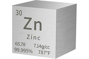 2,5 cm Zink Element Würfel, Metalldichtewürfel, Homostarry 99,95% Reinheit, Lehrwerkzeug, Geschenke für Studenten, Lehrer, Wissenschaft, Chemie, Liebhaber, Material-Hobby-Sammlung HOMOSTARRY