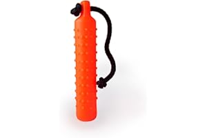 Dog & Field Easy Grip Gundog Water Dummy - Small Orange Throw. Rubber Water Float For Training & Retrieval Practice. Floating Dog Toy With Throwing Cord. Gundog Training Dummies