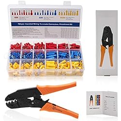 CHISTAR Pince à Sertir à Cliquet avec 700 Cosses Électrique pour câbles 0,5-1,5mm²/1,5-2,5mm²/4,0-6,0mm²