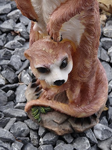 Erdmännchen Dekofigur Gartenfigur 30 cm hoch wetterfest frostfest handbemalt Garten Dekofigur Tierfigur niedliches Erdmännchen mit Kind - 3