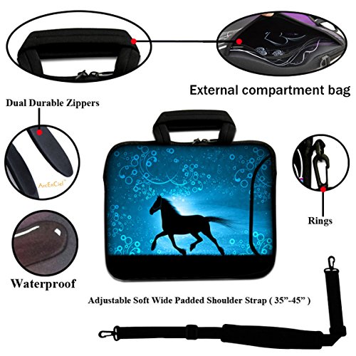 DCCN 15 Zoll / 15,6 Zoll Laptoptasche Neopren Notebooktasche mit Zubehörfach und Schultergurt - 3