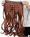 S-noilite® Stylish 17 Inches (43cm) Curly 3/4 Full Head One Piece 5 Clips Clip in Hair Extension Extensions 10 Colors (Light Auburn)