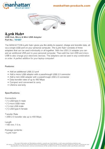 Manhattan iLynk micro/mini-USB 2.0 Hub und Adapter weiß - 2