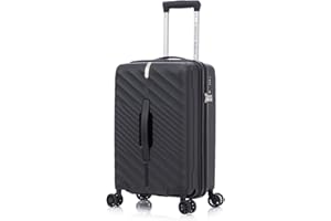 Preston Morgan 55x34x25cm Cabin Suitcase Polypropylene Super Lightweight Trunk Luggage Approved for 100+ Airlines Including EasyJet, British Airways (Black, 47Liter)