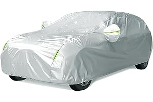 BEXITA Funda para Coche de Algodón Impermeable Exterior Interior Universal A Prueba de Polvo A Prueba de Nieve Protección UV para Hatchback Longitud (hasta 430 cm)