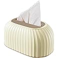 oddpod™ Streak Tissue Box Holder with Automatic Spring/Desktop Facial Paper Towel Dispenser for Office, Home, Restaurants, cafes, Hotels & Hospitals - Ivory