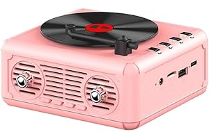 WHYCHSTORE CD Player With Speakers, Nostalgic Retro Portable CD Players For Home Music Player FM Radio For HomeWired, Music Portable CD Player FM Radio (Pink)