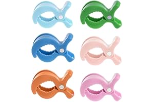 HALOULENI 6 Pack Baby Pram Clips,Universal Buggy Clips Clasps Pram Grippers,Blanket Clamp (Colorful)