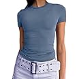 Women's Casual Basic Going Out Crop Tops Slim Fit Short Sleeve Crew Neck Tight T Shirts