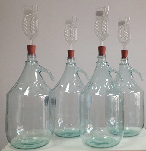 SET 16tlg FLASCHE GÄRBALLON + STOPFEN + GÄRRÖHRCHEN + SCHRAUBVERSCHLUSS 5L BDG5Z