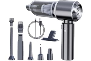 Bemkia Aspirateurs à Main,19000Pa Aspirateur Voiture Puissant sans Fil,Aspirateur de Table à 3 Vitesses avec Moteur sans Brosse,Mini Aspirateur pour Voiture Maison Bureau,Gris