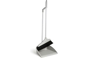 BEST HOUSE ANOTHER FINE PRODUCT Best House | Dustpan and Brush Set | Long Handled | Light Cream | 1-Set | Upright Large Dustpan and Broom Combo Set | for Household Cleaning, Sweeping Brush for Home, Kitchen, Office, Lobby