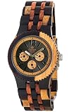 Gespannter Adventure Vernon Triple Zifferblatt Multifunktions eingelegten Holz Jumbo Armbanduhr j5203idm