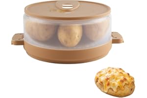 ZOEQIDE Vaporera microondas con válvula de vapor – Hervidor de patatas sin BPA para cocinar patatas al horno en el microondas – Cocción uniforme y apta para lavavajillas