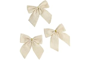 Wambere 20 Stück Schleifen Weihnachtsbaum,Weihnachtsschleife Dekoschleife Glöckchen Weihnachtsbaumschmuck Zierschleifen Dekoration für Christbaumschmuck Hochzeit Geburtstag Weihnachten,Milchig