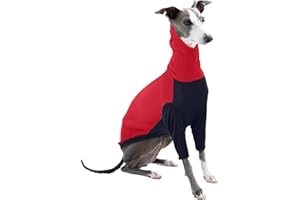 PUMYPOREITY Sudadera Galgo, Pijama Galgo Forro Polar Ropa Galgos Español Cálido Abrigo Lurchers Abrigo Perro Mediano(Rojo, L)