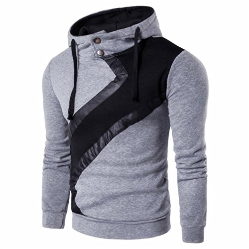 Preisvergleich Produktbild Mens Outwear VENMO Männer Langarm Hoodie Sweatshirt Casual Slim Männer Kapuzenpullover Sportbekleidung (XL, Grey)