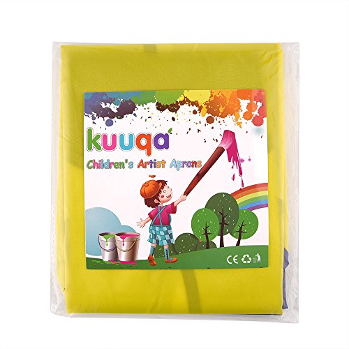 Kuuqa Wasserdicht Kunst Handwerk Schürze Kunstkittel Malschürze für Kinder mit 3 geräumige Taschen - 7
